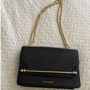 Strathberry Black Leather Shoulder Bag - East West Mini NWOT🥹🍊🥹
